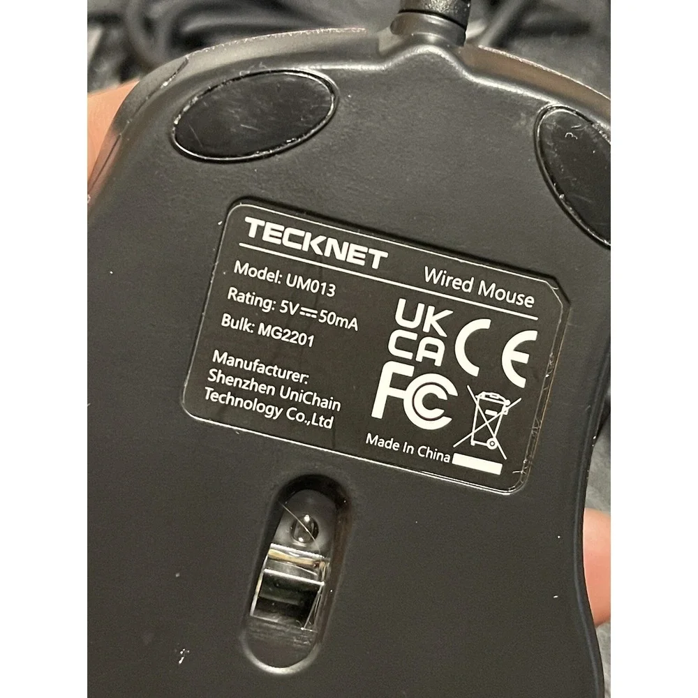 TECKNET mouse Wired USB connection 6Button‎ Model UM013 Red